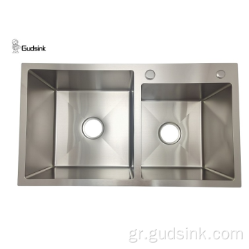 Hot Sale Handmade Double Bowl Deanless Steel Sink